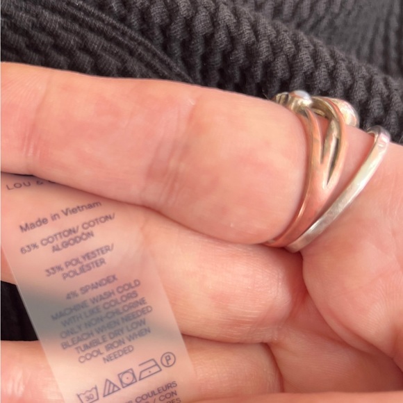 Lou & Grey Textured Black Mini Halter Dress S | Shift Knit Minimalist NWT - Picture 12 of 13